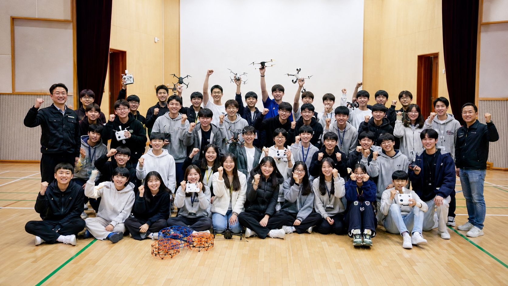 드론 교육 단체 사진